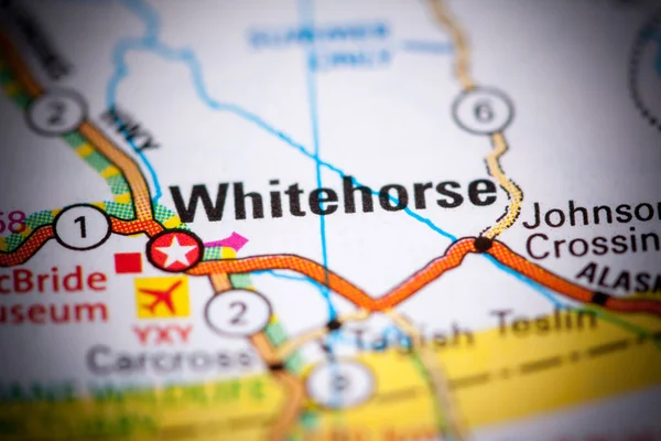 Whitehorse. Canada on a map.
