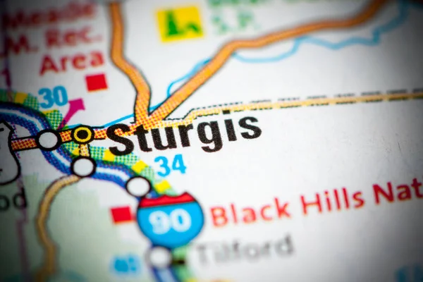 Sturgis Dakota Sul Eua Sobre Mapa — Fotografia de Stock