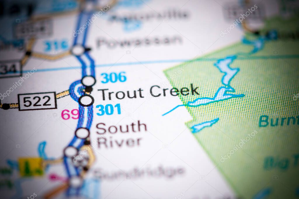 Trout Creek. Canada on a map.