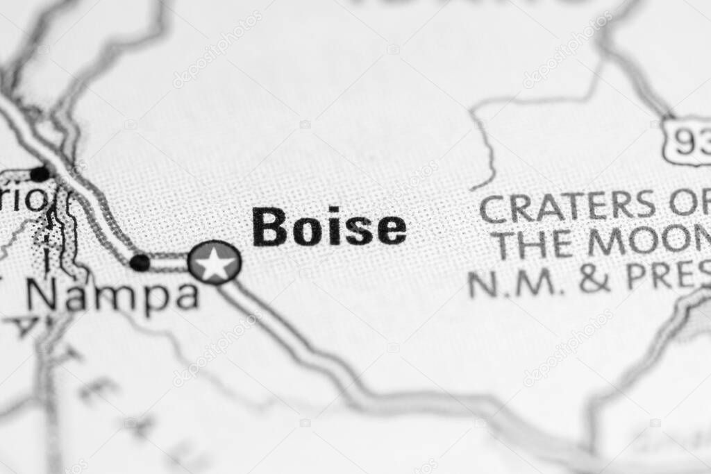Boise. USA  on the map.