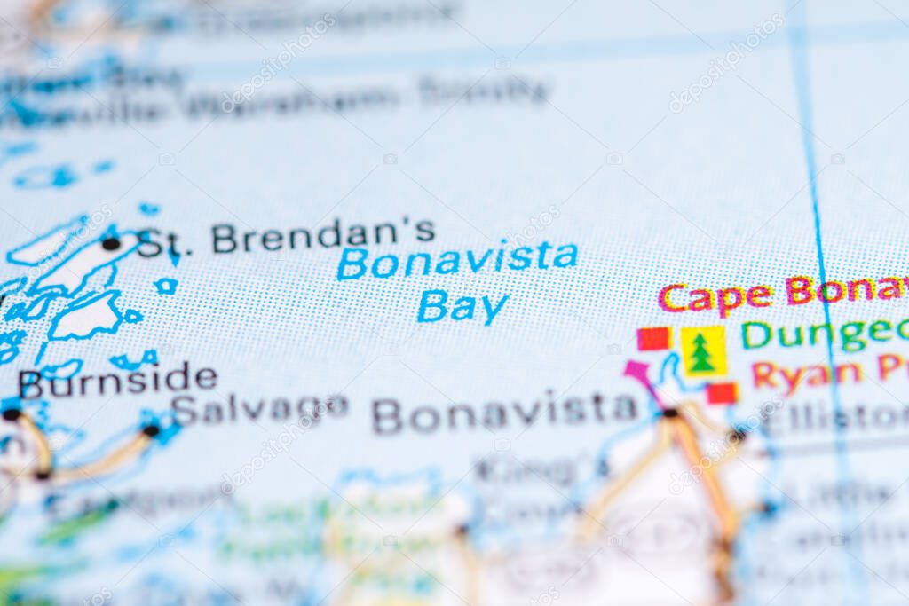 Bonavista Bay. Canada on a map.