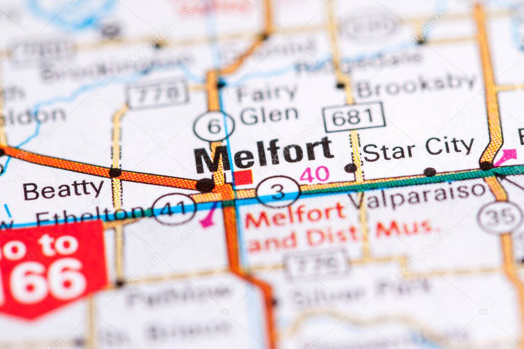 Melfort. Canada on a map.