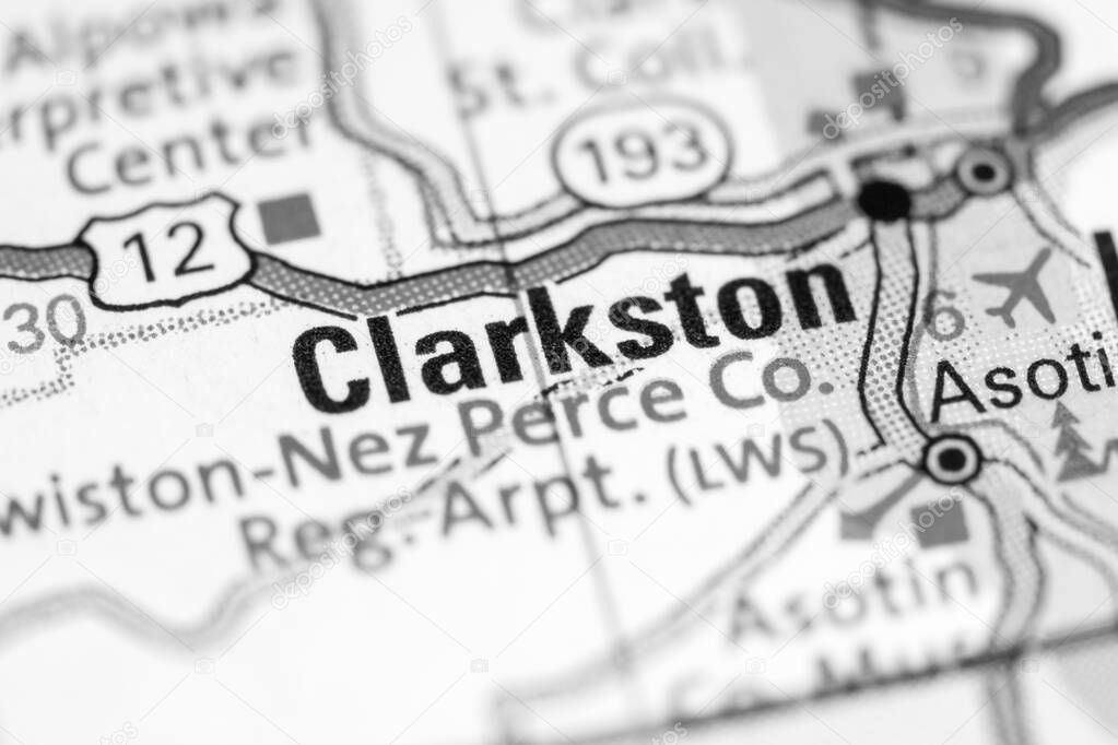 Clarkston. Washington State  on the map.