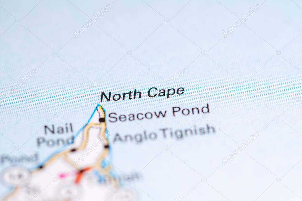 North Cape. Canada on a map.