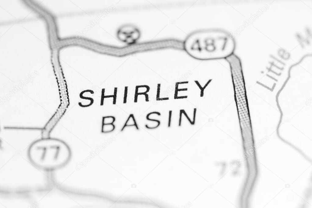 Shirley Basin. Wyoming. USA  on the map.