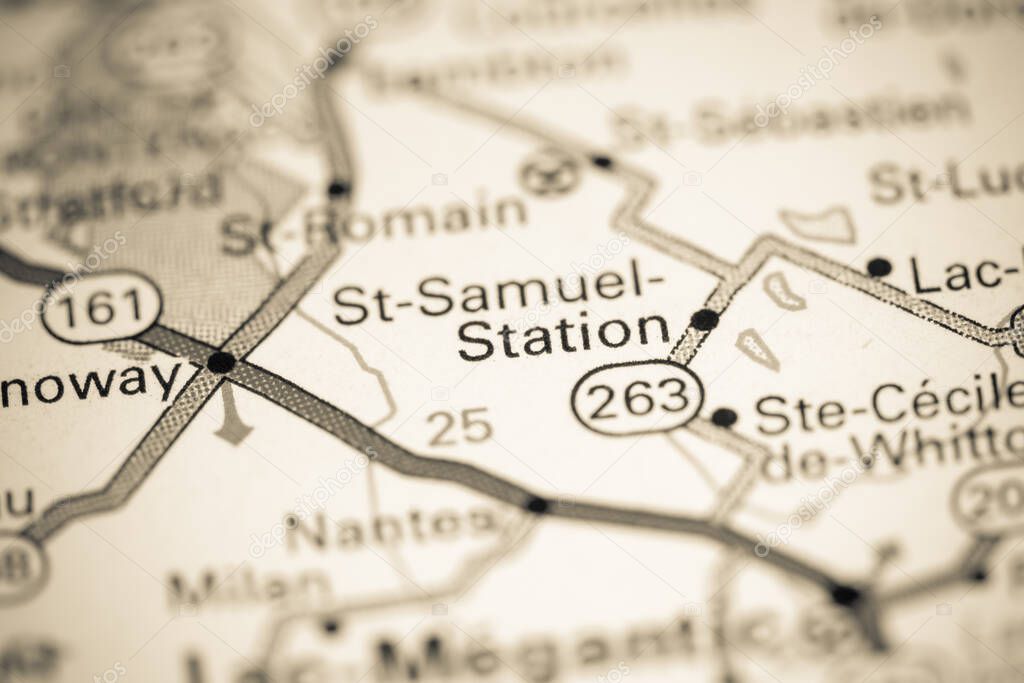 St Samuel Station. Canada on a map.