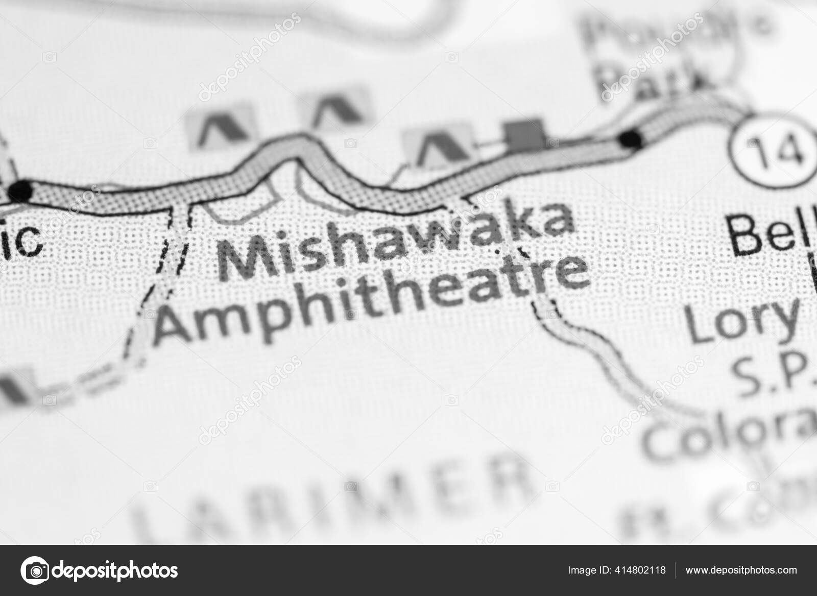 Mishawaka Amphitheatre Colorado Usa Map Stock Photo by