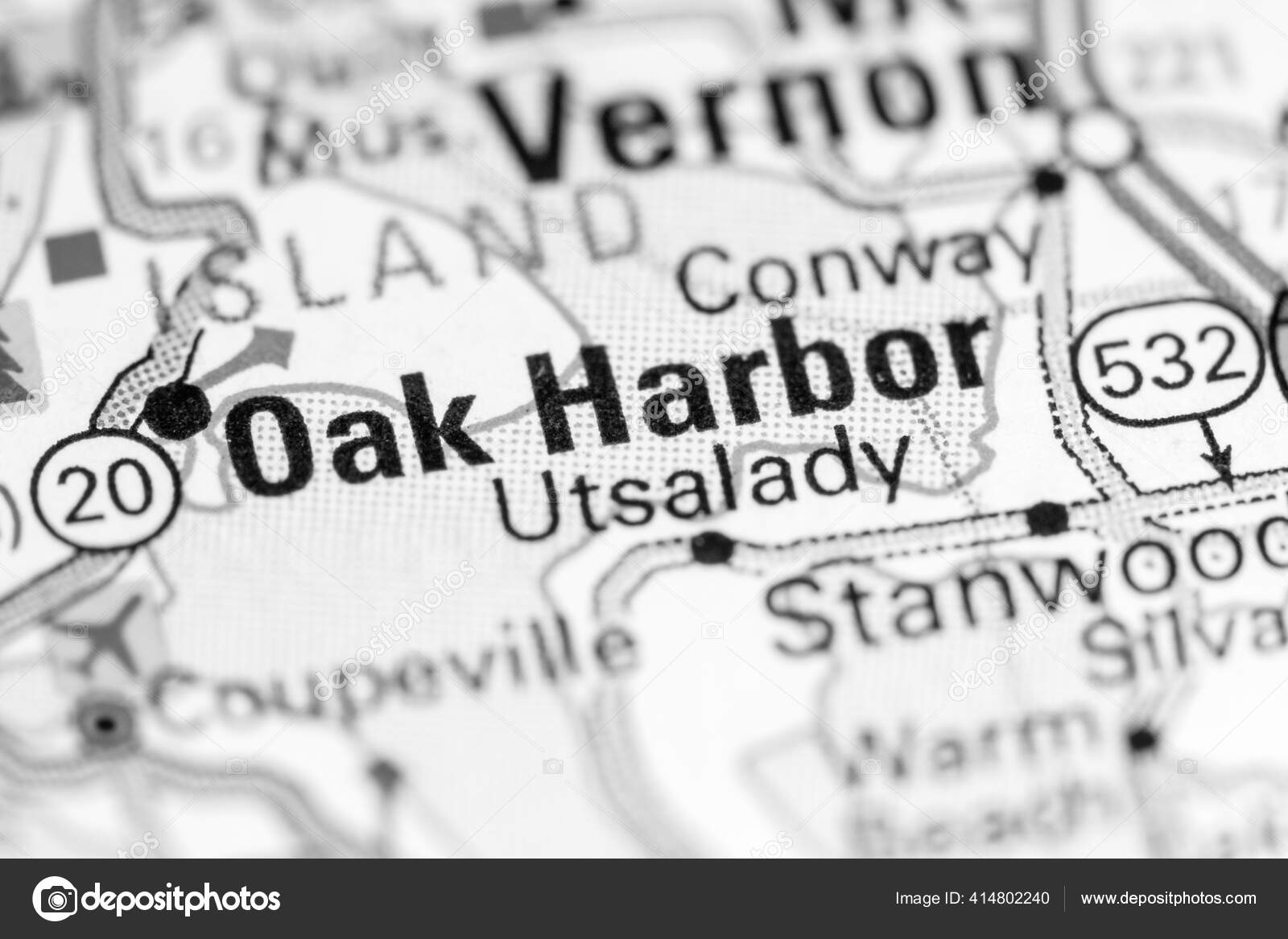 Oak Harbor Washington State Map Stock Photo by ©aliceinwonderland2020