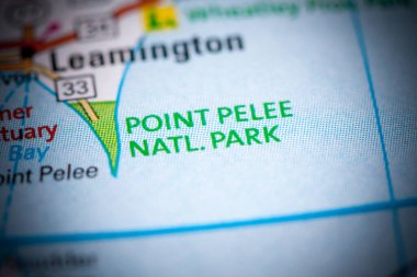 Point Pelee Ulusal Parkı. Kanada haritada.