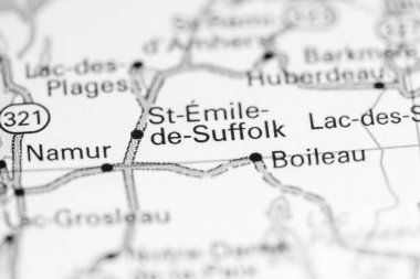 St Emile de Suffolk. Canada on a map. clipart