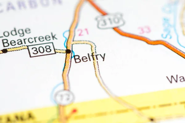 Belfry Montana Map — Stock Photo, Image