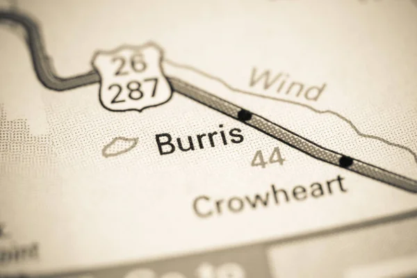 Burrisi Wyoming Usa Mapě — Stock fotografie