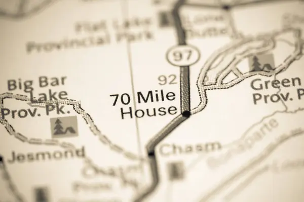 70マイルの家 地図上のカナダ — ストック写真