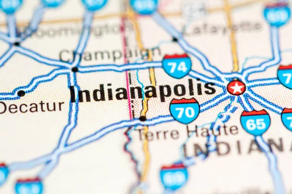 Indianapolis États Unis Sur Une Carte — Photo