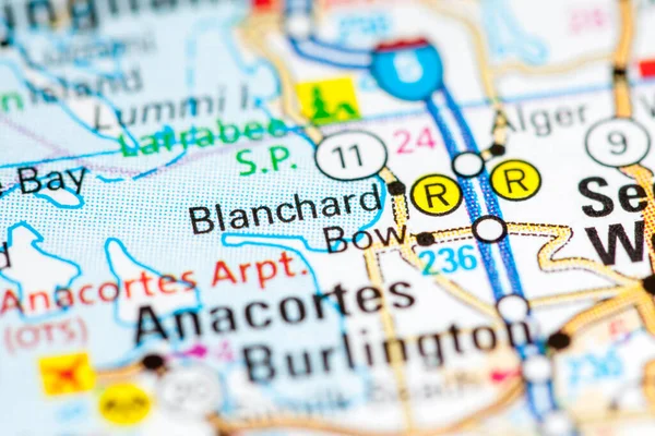 布兰查德地图上的华盛顿州 — 图库照片