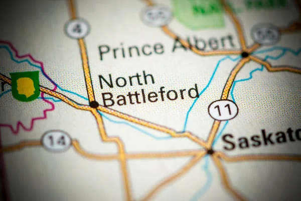 North Battleford Canadá Mapa —  Fotos de Stock