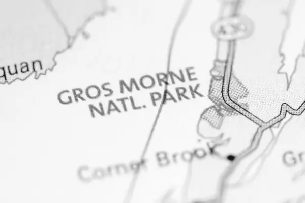 Národní Park Gros Morne Kanada Mapě — Stock fotografie