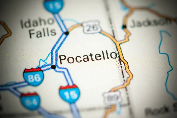 Pocatello 地图上的美国 — 图库照片