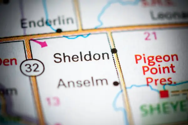 Sheldon Dakota Nord États Unis Sur Une Carte — Photo