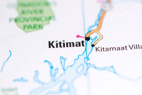 Kitimat Canadá Sobre Mapa — Fotografia de Stock