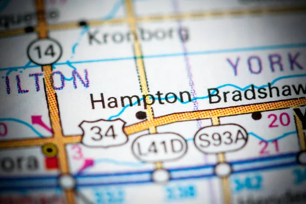 Hampton Nebraska Stati Uniti Una Mappa — Foto Stock