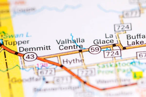 Valhalla Merkezi Kanada Haritada — Stok fotoğraf