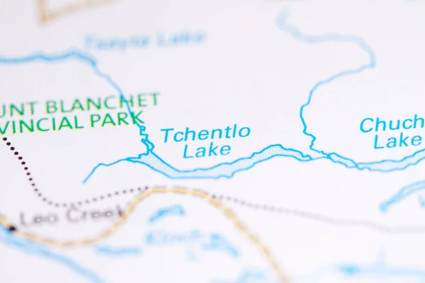 Tchentlo Lake. Canada on a map.