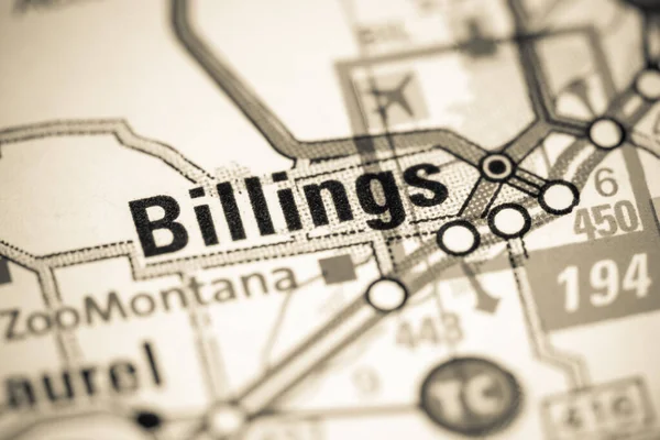 Billings Montana Haritada — Stok fotoğraf