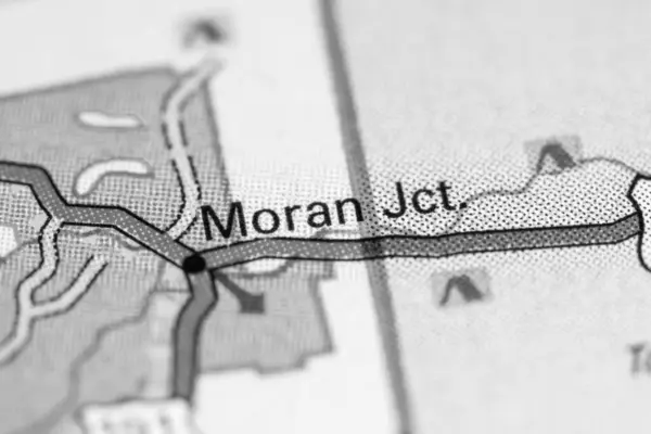 モラン ジャンクション ワイオミングだ 地図上のアメリカ — ストック写真