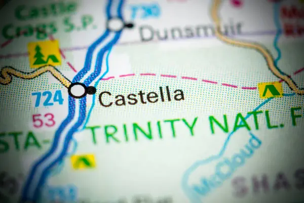 Castella Californie États Unis Sur Une Carte — Photo