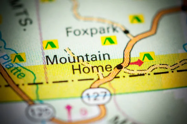 マウンテンホーム ワイオミングだ 地図上のアメリカ — ストック写真
