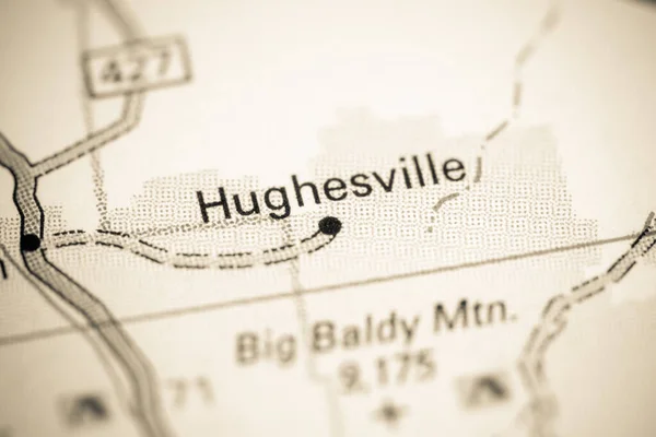 Hughesville Ben Montanában Usa Térképen — Stock Fotó