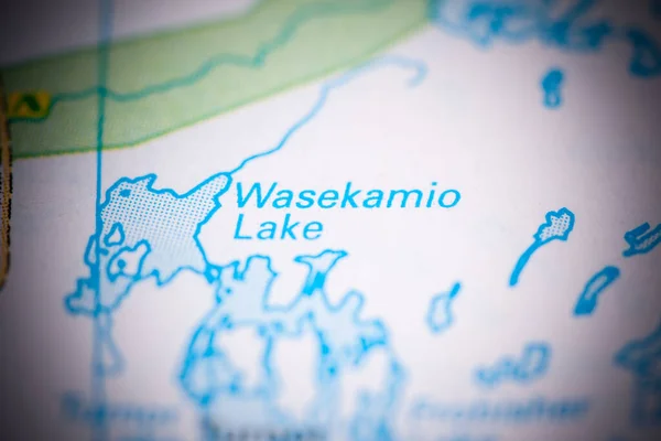 Lago Wasekamio Canadá Mapa — Foto de Stock