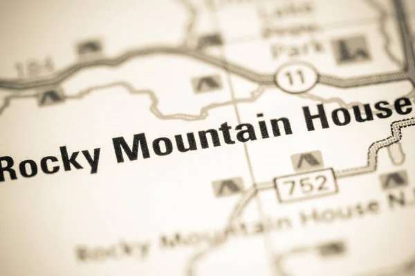 Rocky Mountain House Canadá Sobre Mapa — Fotografia de Stock