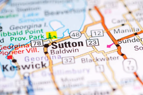 Sutton. Canada on a map.