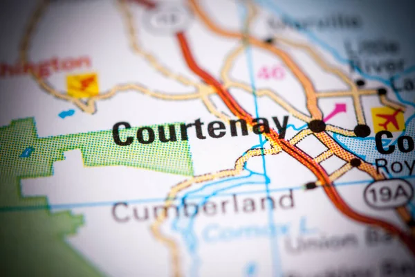 Courtenay. Canada on a map.