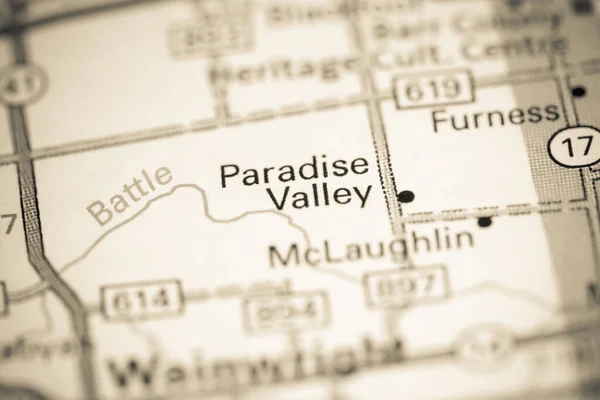Paradise Valley. Canada on a map.