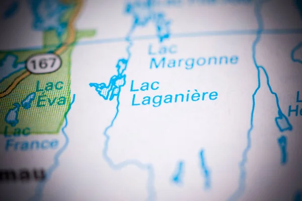 Лак Лаганьер Канада Карте — стоковое фото