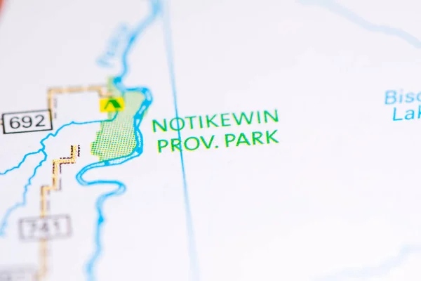 Zawiadom Prowincjonalny Park Kanada Mapie — Zdjęcie stockowe