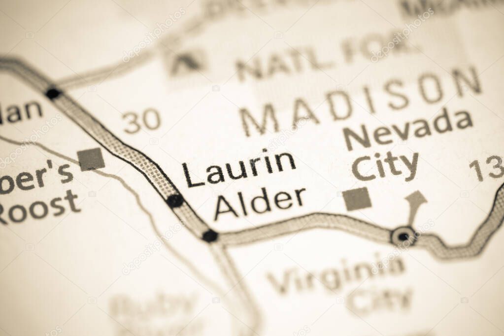 Laurin. Montana on a map.