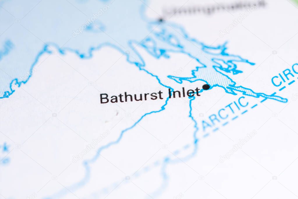 Bathurst Inlet. Canada on a map.