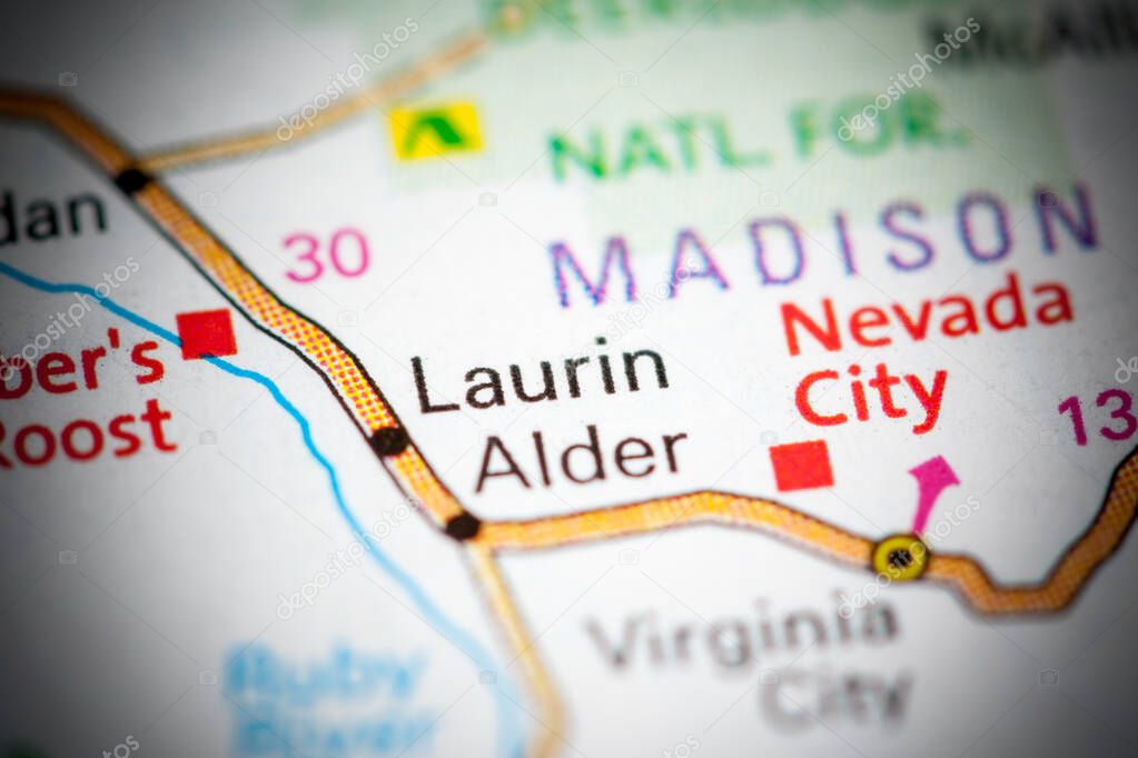Laurin. Montana on a map.