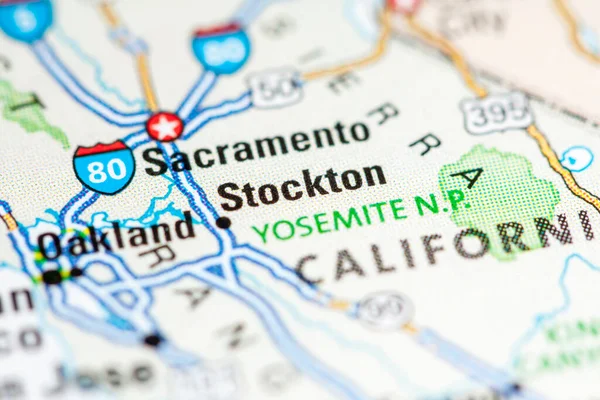 Stockton Usa Mapě — Stock fotografie