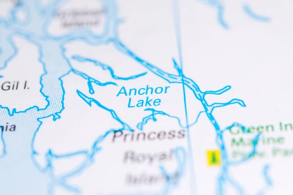 Анхорське Озеро Канада Карті — стокове фото