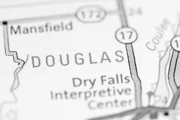 ダグラス 地図上のワシントン州 — ストック写真