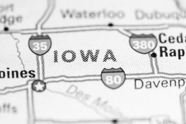Iowa Stati Uniti Sulla Mappa — Foto Stock