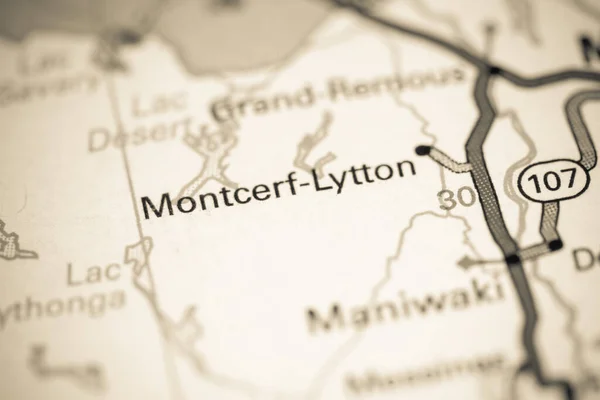 Montcerf Lytton. Canada on a map.