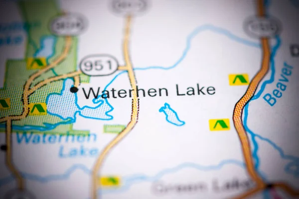 Waterhen Lake. Canada on a map.