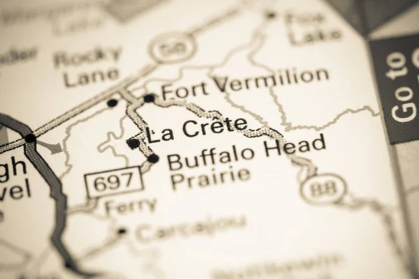 La Crete. Canada on a map.