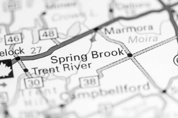 Spring Brook. Canada on a map.